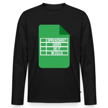 Les utilisateurs de feuilles de calcul le font dans les cellules Comptable Excel - T-shirt manches longues Premium bio Homme - noir - Devant - Nico (187cm)