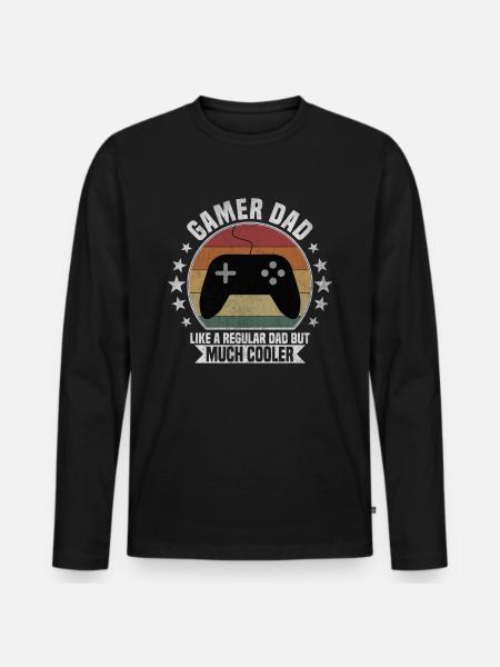 Gamer Dad - Men's Premium Organic Long Sleeve Shirt - black