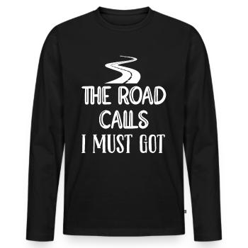 Asphalt builder road builder - Men's Premium Organic Long Sleeve Shirt - black - Front - Nico (187cm)