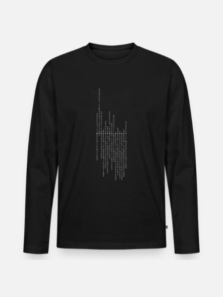Mönchengladbach vertikal - Männer Premium Bio Langarmshirt - Schwarz