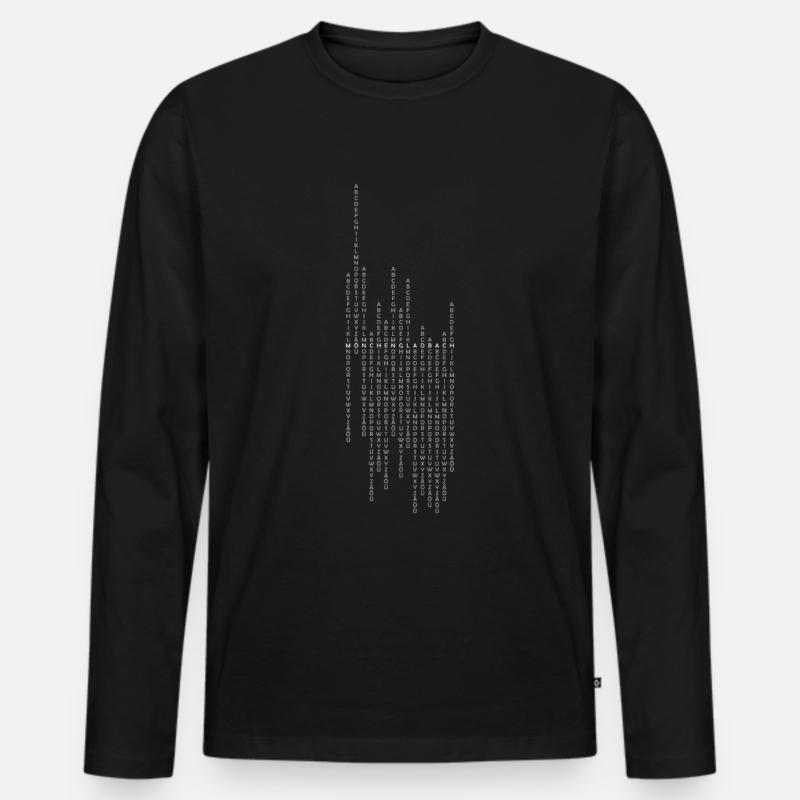 Mönchengladbach vertikal - Männer Premium Bio Langarmshirt - Schwarz
