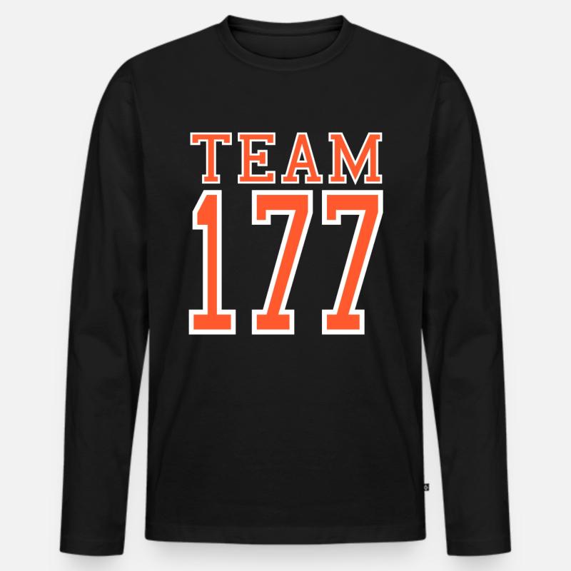 Number 177 NR. 177 - Männer Premium Bio Langarmshirt - Schwarz