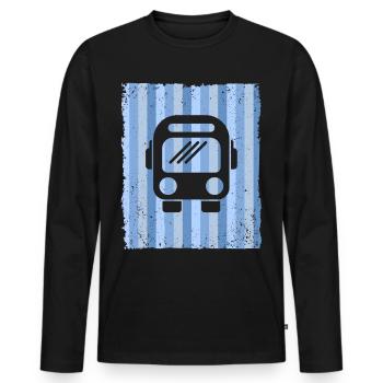 Bus Bus driver School bus Bus - Men's Premium Organic Long Sleeve Shirt - black - Front - Nico (187cm)