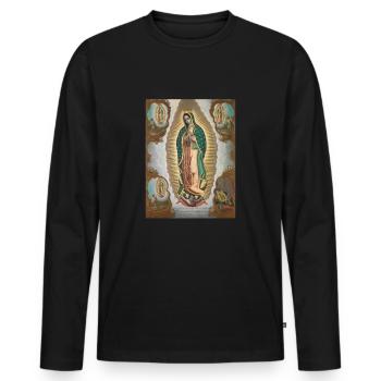 The Apparitions Of Our Lady of Guadalupe - Men's Premium Organic Long Sleeve Shirt - black - Front - Nico (187cm)