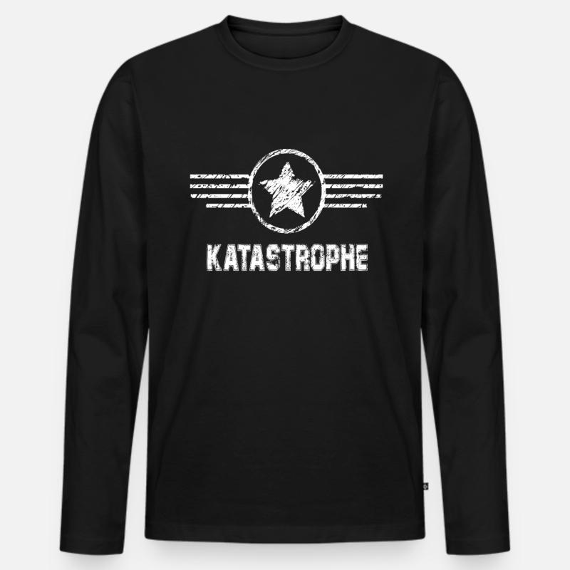 Katastrophe - Männer Premium Bio Langarmshirt - Schwarz
