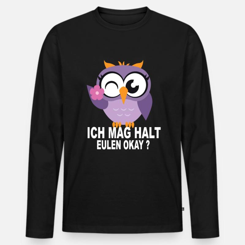eulen geschenkeEulen Geschenke - Ich Mag Halt Eule - Männer Premium Bio Langarmshirt - Schwarz