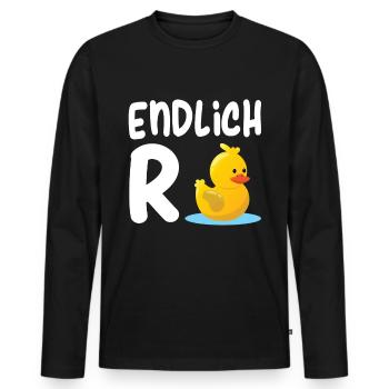 Endlich Rentnerin - Endlich Rente Ente - Männer Premium Bio Langarmshirt - Schwarz - Vorne - Nico (187cm)