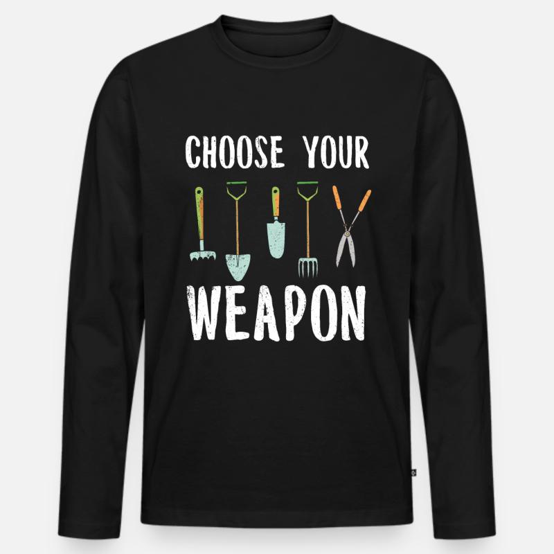 Garten - Männer Premium Bio Langarmshirt - Schwarz