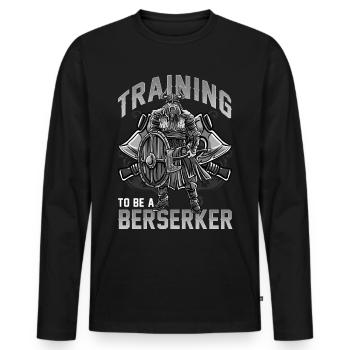 Wikinger Berserker Nordmänner Thor Odin Viking - Männer Premium Bio Langarmshirt - Schwarz - Vorne - Nico (187cm)