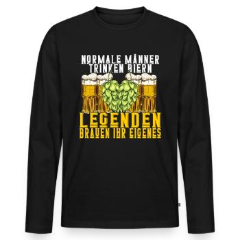 Bierbrauer Bierbrauen Bier Geschenk - Männer Premium Bio Langarmshirt - Schwarz - Vorne - Nico (187cm)