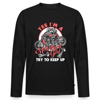 Motocyclistes motocyclistes motocyclisme - T-shirt manches longues Premium bio Homme - noir - Devant - Nico (187cm)