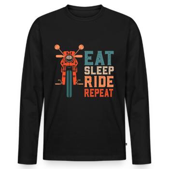 Motorcycle everyday life - Biker Bike saying - Men's Premium Organic Long Sleeve Shirt - black - Front - Nico (187cm)