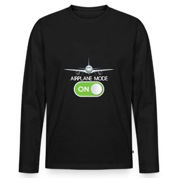 Flugzeug-Modus - Männer Premium Bio Langarmshirt - Schwarz - Vorne - Nico (187cm)