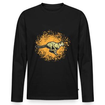 Guépard - T-shirt manches longues Premium bio Homme - noir - Devant - Nico (187cm)