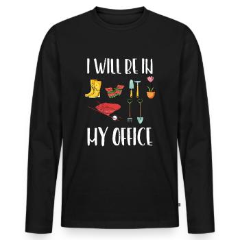 Garten - Männer Premium Bio Langarmshirt - Schwarz - Vorne - Nico (187cm)