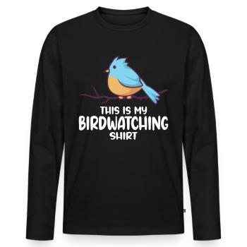 Bird Watching Orinthologist Birdwatching Gift - Men's Premium Organic Long Sleeve Shirt - black - Front - Nico (187cm)
