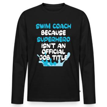 Instructeurs de natation - T-shirt manches longues Premium bio Homme - noir - Devant - Nico (187cm)