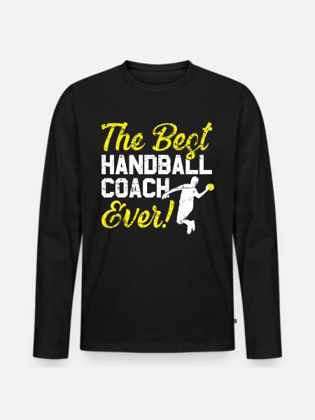 Bester Handball Trainer - Männer Premium Bio Langarmshirt - Schwarz