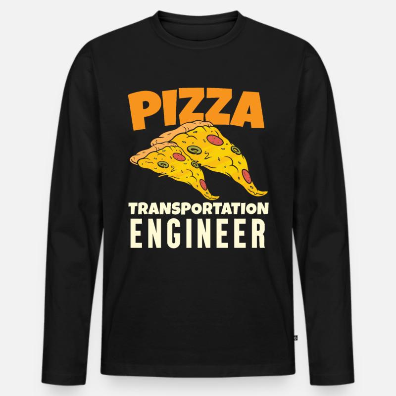 Pizza Transport Engineer - Männer Premium Bio Langarmshirt - Schwarz