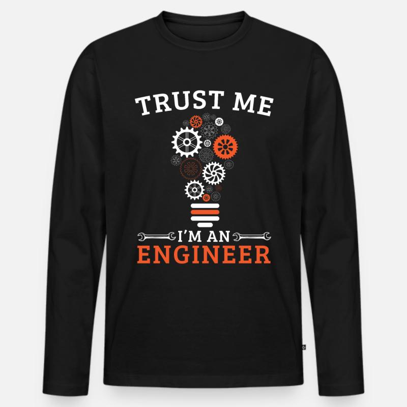 Ingenieur Spruch Abschluss Engineer - Männer Premium Bio Langarmshirt - Schwarz