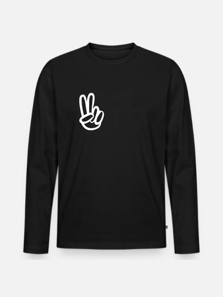 Hippie Peace Peace Sign Peace - Men's Premium Organic Long Sleeve Shirt - black