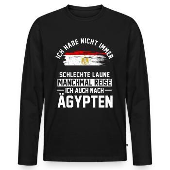 Ägypter Ägypten Urlaub Ägyptisch Hurghada - Männer Premium Bio Langarmshirt - Schwarz - Vorne - Nico (187cm)
