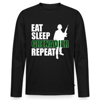 Grenadier Panzergrenadier Soldier Gift - Men's Premium Organic Long Sleeve Shirt - black - Front - Nico (187cm)