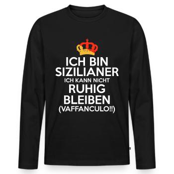 Sizilianer Italien Vaffanculo Italia Italiener - Männer Premium Bio Langarmshirt - Schwarz - Vorne - Nico (187cm)