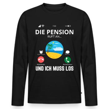 Pension Ruhestand Rente Verbeamtet - Männer Premium Bio Langarmshirt - Schwarz - Vorne - Nico (187cm)