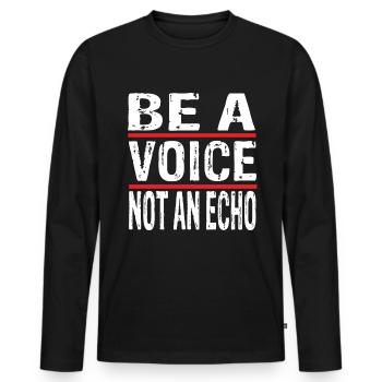 Motivation - T-shirt manches longues Premium bio Homme - noir - Devant - Nico (187cm)