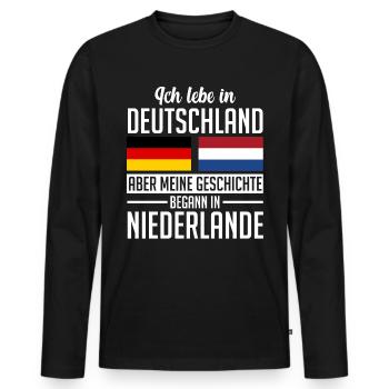Niederländer Deutscher Niederlande Holland - Männer Premium Bio Langarmshirt - Schwarz - Vorne - Nico (187cm)
