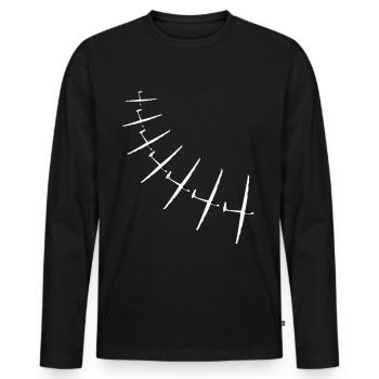 Planeurs Planeurs Planeurs - T-shirt manches longues Premium bio Homme - noir - Devant - Nico (187cm)