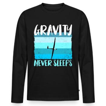Glider Gliding Gliding Glider - Men's Premium Organic Long Sleeve Shirt - black - Front - Nico (187cm)