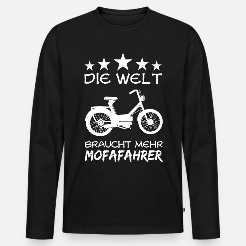 Mofa Mofafahrer Moped Spruch Geschenk - Männer Premium Bio Langarmshirt - Schwarz