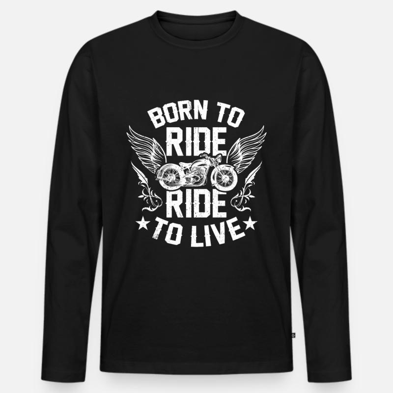 Motorrad - Männer Premium Bio Langarmshirt - Schwarz
