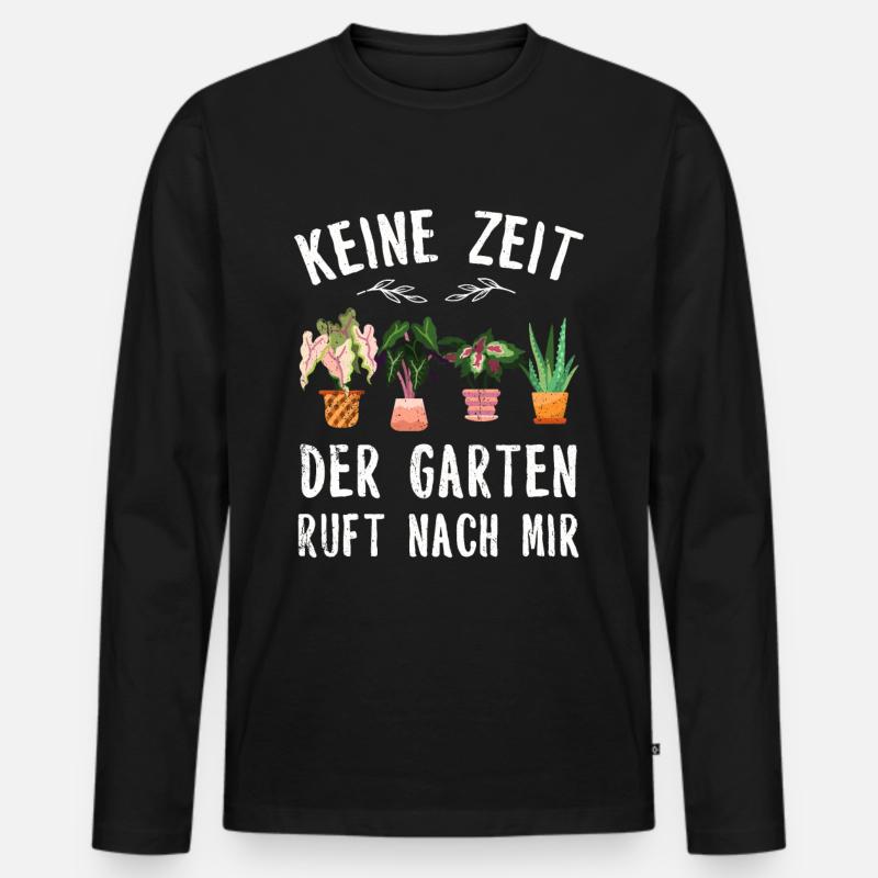 Garten - Männer Premium Bio Langarmshirt - Schwarz