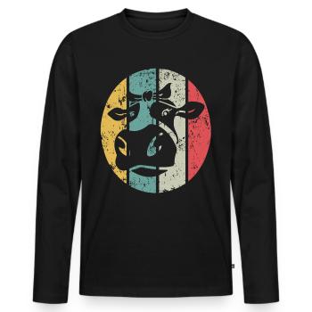 Dairy cow Farmer Farmer Farmer Cow Farm - Men's Premium Organic Long Sleeve Shirt - black - Front - Nico (187cm)