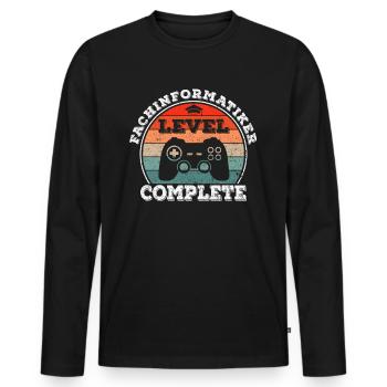 Fachinformatiker Systemintegration Ausbildung - Männer Premium Bio Langarmshirt - Schwarz - Vorne - Nico (187cm)