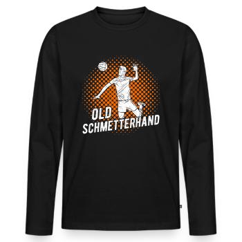 Volleyball Volleyballspieler Old Schmetterhand - Männer Premium Bio Langarmshirt - Schwarz - Vorne - Nico (187cm)