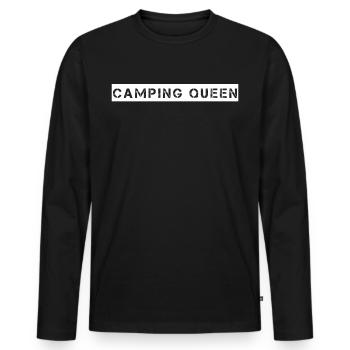 Camping - Camping Queen - Männer Premium Bio Langarmshirt - Schwarz - Vorne - Nico (187cm)