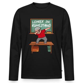 Lehrer im Ruhestand Rente Rentner Pension Geschenk - Männer Premium Bio Langarmshirt - Schwarz - Vorne - Nico (187cm)