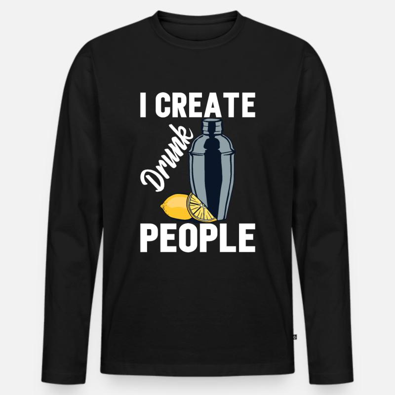 Barman Bartender Bartender Gift - Men's Premium Organic Long Sleeve Shirt - black
