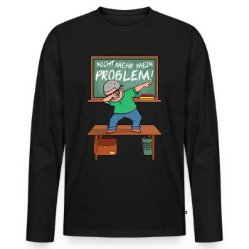 Lehrer in Rente Ruhestand Rentner Pension Geschenk - Männer Premium Bio Langarmshirt - Schwarz - Vorne - Nico (187cm)