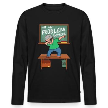 Enseignant à la retraite Pension Pension Pension Cadeau - T-shirt manches longues Premium bio Homme - noir - Devant - Nico (187cm)