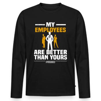 Team Entrepreneur Startup Stolzer Chef Kollegen - Männer Premium Bio Langarmshirt - Schwarz - Vorne - Nico (187cm)