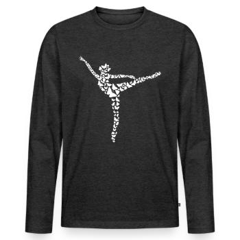 Ballerine Girl - Ballet Danseuse - T-shirt manches longues Premium bio Homme - anthracite chiné - Devant - Nico (187cm)