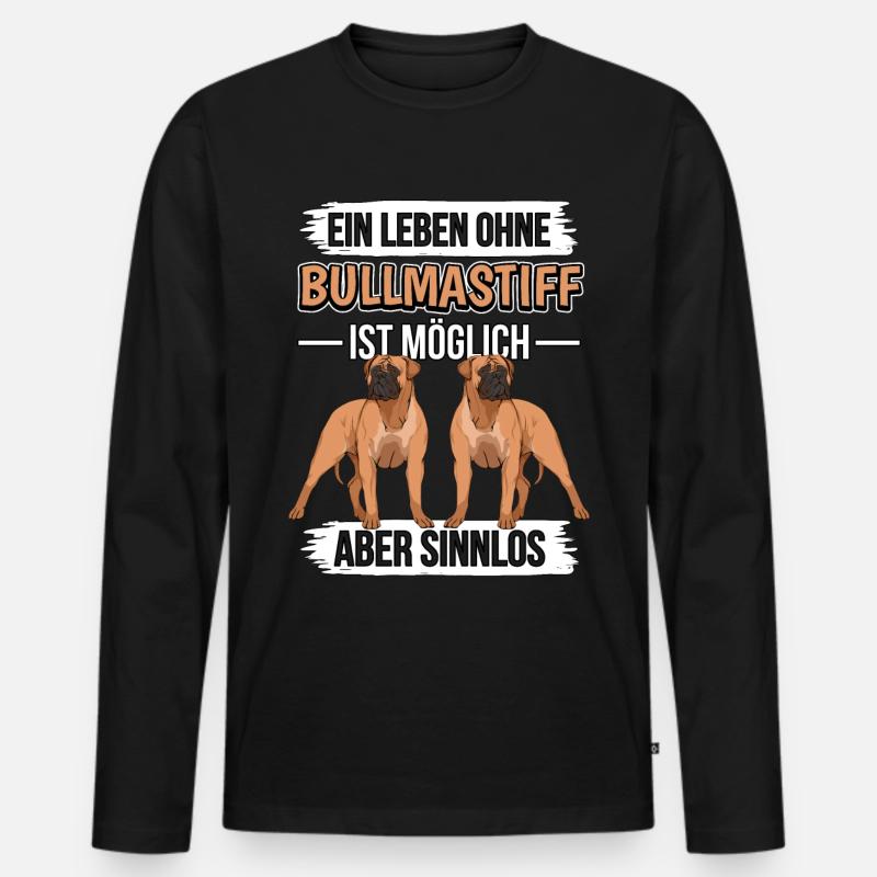 Bullmastiff Ein Leben ohne Bullmastiffs - Männer Premium Bio Langarmshirt - Schwarz