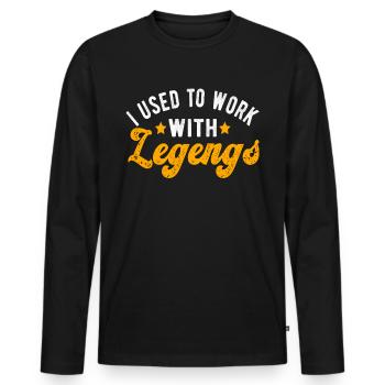 Cadeaux d’adieu collègues Changement d’emploi - T-shirt manches longues Premium bio Homme - noir - Devant - Nico (187cm)