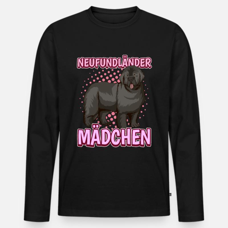 Neufundländer Mädchen - Männer Premium Bio Langarmshirt - Schwarz