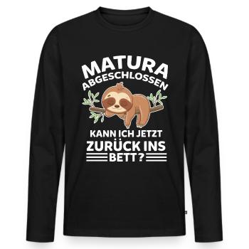 Faultier Gymnasium Abschluss Matura Gymnasiast Abi - T-shirt manches longues Premium bio Homme - noir - Devant - Nico (187cm)
